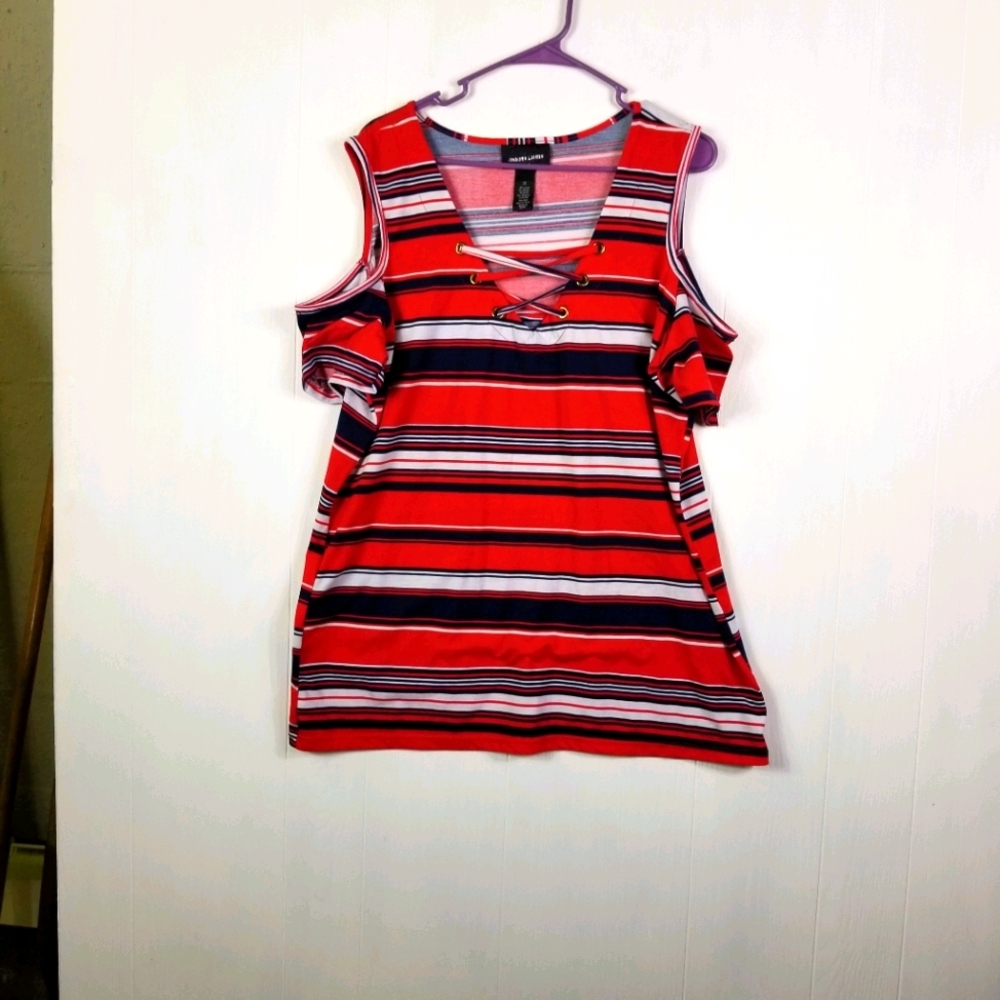 Jennifer Lauren  plus sz 3x  red white and blue